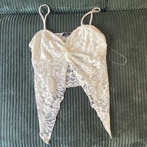 Papermoon Ivory Lace Tie-Front Top